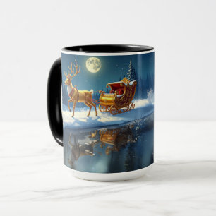 Rentier-Weihnachtsschlitten-Feiertagsbecher Tasse
