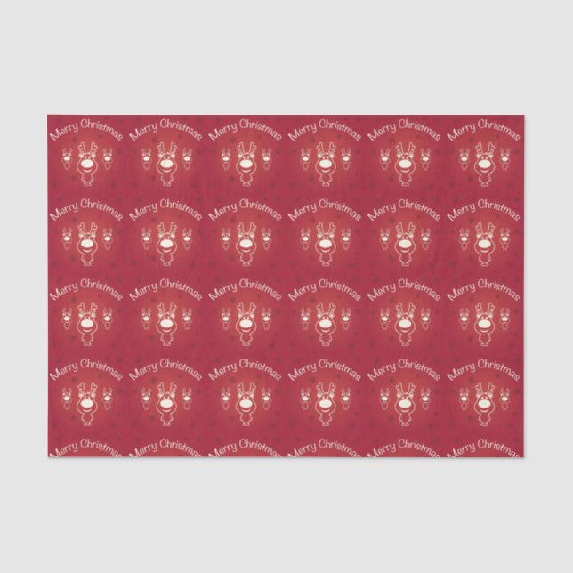 Rentier Weihnachtszettel Seidenpapier (Vorderseite)