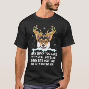 Rentier Welsh Corgi Jeden Snack, den du machst Lei T-Shirt