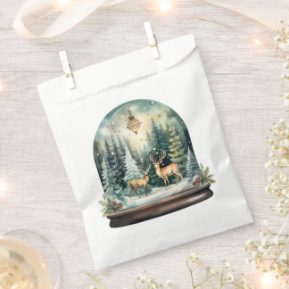 Rentier-Winterwald-Schneekugel Geschenktütchen
