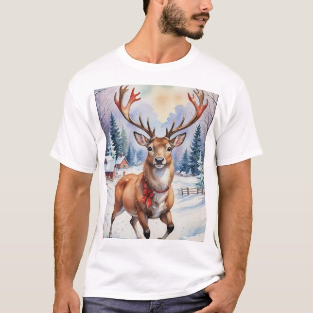 Rentier Wonderland: Feiertage Bliss T-Shirt (Vorderseite)