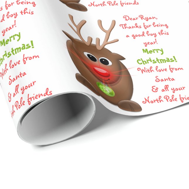 Rentierbrief von Weihnachten Weihnachten Geschenkpapier (Rolleneckpunkt)