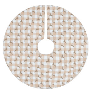 Rentierbüffel Karo kariert Polyester Weihnachtsbaumdecke