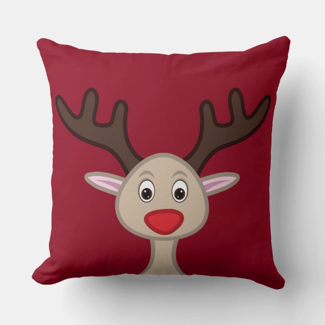 Rentierchartoon Kissen (Vorderseite)