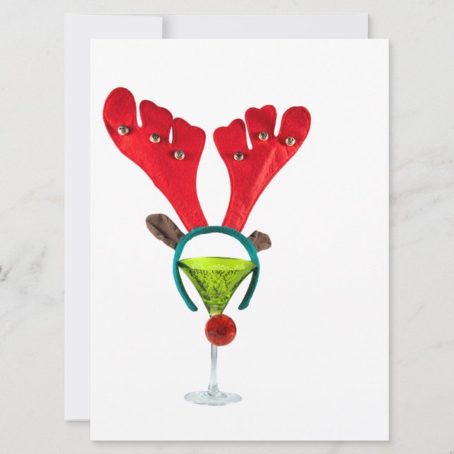 Rentiercocktail Einladung (Vorderseite)