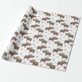 Rentiere aus niedlichem Cartoon Geschenkpapier