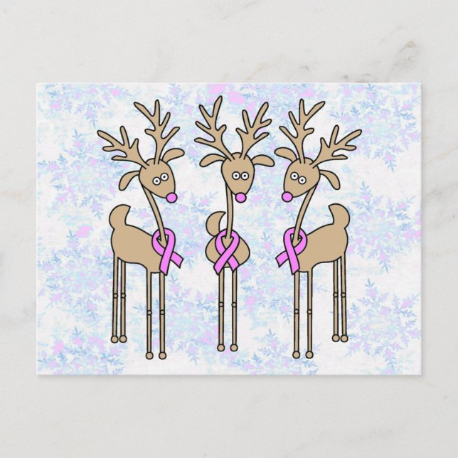 Rentiere - Brustkrebs Postkarte (Vorderseite)