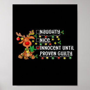 Rentiere Christmas Nice naughty Innocent bis Pro Poster