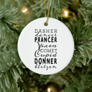 Rentiere des Weihnachtsmanns Festive Winterrunde Keramik Ornament