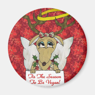 Rentiere Die Zeit Ist Da Vegan Zu Sein Geschenke B Magnet