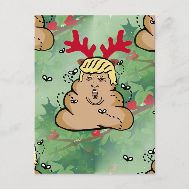 Rentiere-Donald-Trump gekackt Postkarte (Vorderseite)