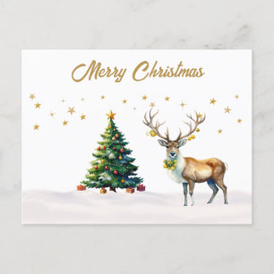 Rentiere Goldkugeln Frohe Weihnachten