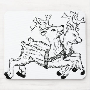 Rentiere Hirsche Fliegen Weihnachtsfeier Mousepad