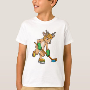 Rentiere im Eishockey mit Eishockeyschläger T-Shirt