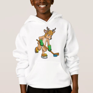 Rentiere im Eishockey mit Hockeystick Hoodie