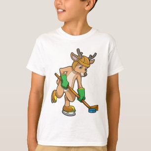 Rentiere im Eishockey mit Hockeystick T-Shirt
