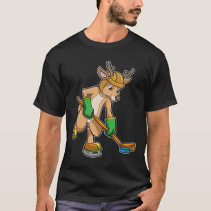 Rentiere im Eishockey mit Hockeystick T-Shirt