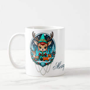Rentiere im niedlichen Cartoon-Stil Kaffeetasse