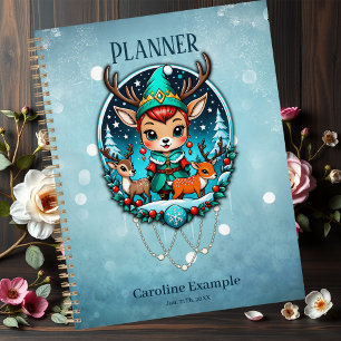 Rentiere im niedlichen Cartoon-Stil Planer