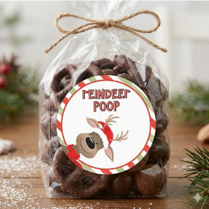 Rentiere-Kot-Weihnachts-Rund-Aufkleber Runder Aufkleber