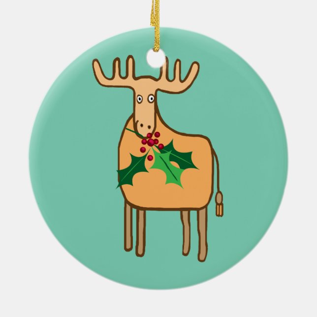 Rentiere mit Heiligen Keramik Ornament (Hinten)