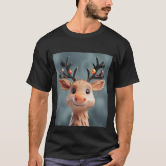 Rentiere Niedlicher Weihnachtsgeist mit Jingle-Glo T-Shirt