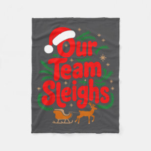 Rentiere Santas Arbeiter Büro Unser Team Schlitten Fleecedecke