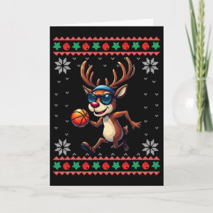 Rentiere spielen Sketll hässliches Weihnachten Xma Karte