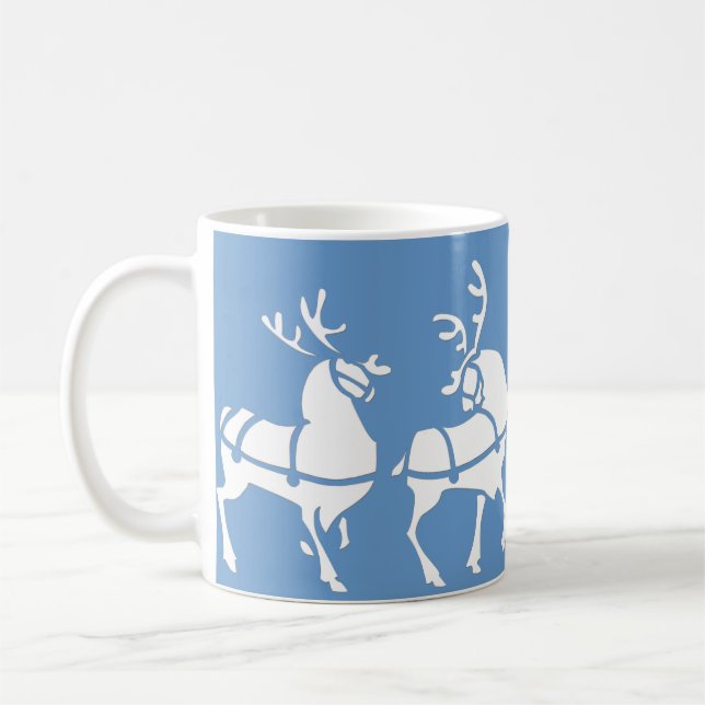 Rentiere Tasse Coffee Cup Festival Blue Christmas  (Links)