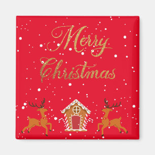 Rentiere und Bonbons - Weihnachten Magnet