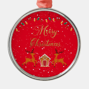Rentiere und Bonbons - Weihnachten Ornament Aus Metall