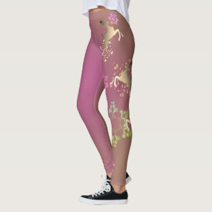 Rentiere und Schneeflocken Lila Leggings
