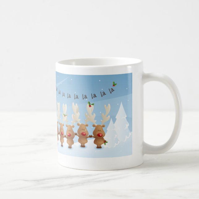 Rentiere Weihnachtsferien-Tasse singen Kaffeetasse (Rechts)