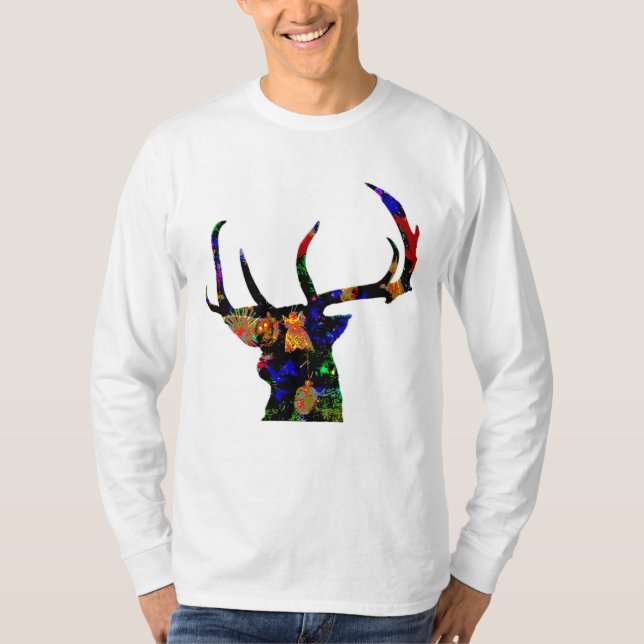 Rentiere Weihnachtsmann-T - Shirt (Vorderseite)