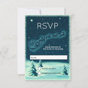 Rentiere ziehen Weihnachtsmann Weihnachten RSVP Karte