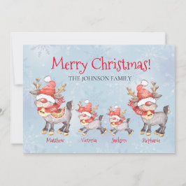 Rentierfamilie Personalisierte Weihnachtskarte