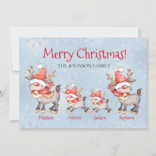 Rentierfamilie Personalisierte Weihnachtskarte