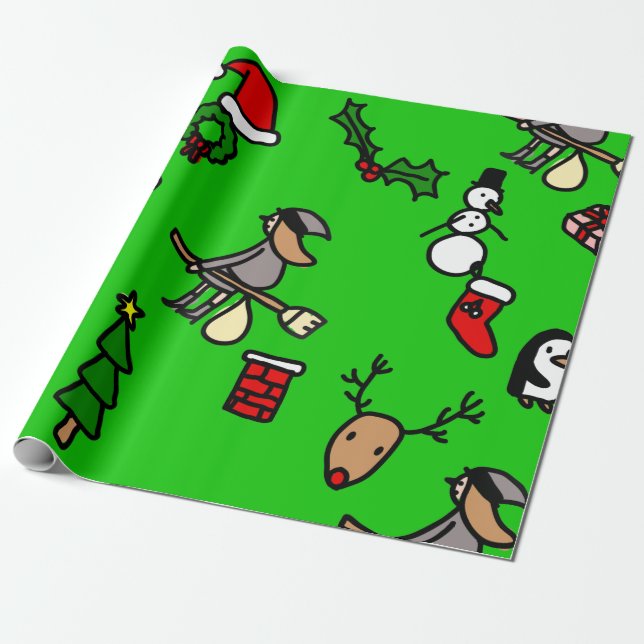 Rentierfeste Geschenkpapier (Ungerollt)