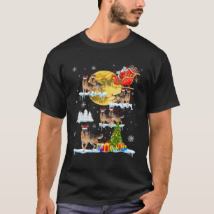 Rentierfisch Rentier Weihnachtsmann Riding Sant T-Shirt
