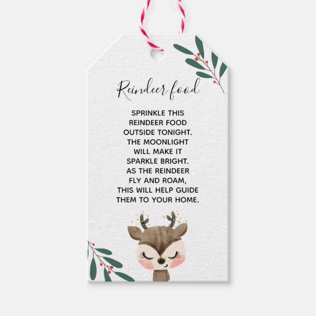 Rentierfutter Geschenkanhänger (Vorderseite)