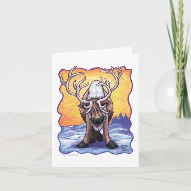 Rentiergeschenke und -zubehör feiertagskarte (Vorderseite)