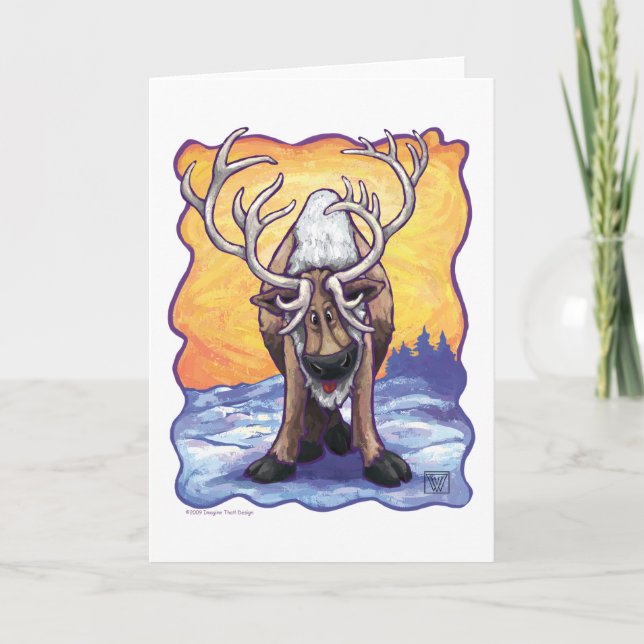 Rentiergeschenke und -zubehör feiertagskarte (Vorderseite)