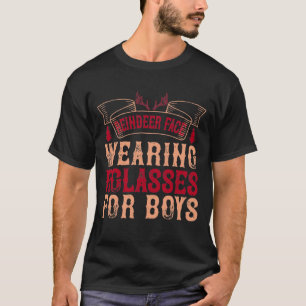 Rentiergesicht, Brille für Jungen tragen T-Shirt