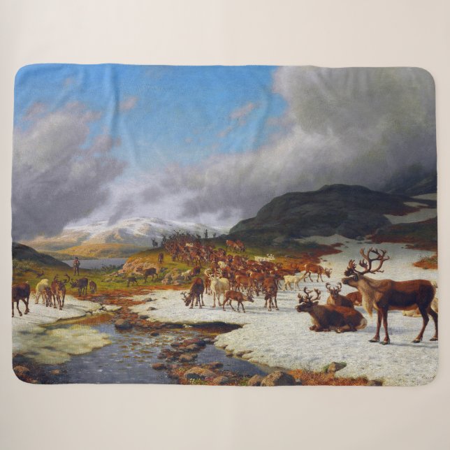 Rentierherde im Norden von Røros Sherpadecke (Vorderseite (Horizontal))