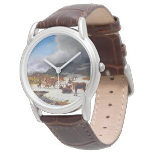 Rentierherde in den Bergen nördlich von Røros Armbanduhr