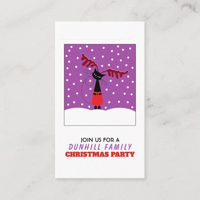 Rentierkatze, Weihnachts-Party Einladung (Vorderseite)