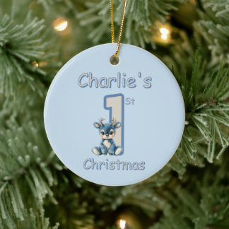 Rentiers erstes Weihnachten! Keramik Ornament