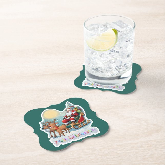 Rentierschlitten mit Rudi -  Untersetzer (Vor Ort)