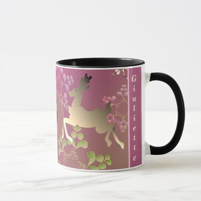 Rentierschneeflocken Lila Tasse (Rechts)