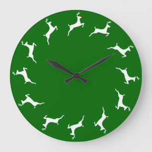 Rentierspielzeit Große Wanduhr
